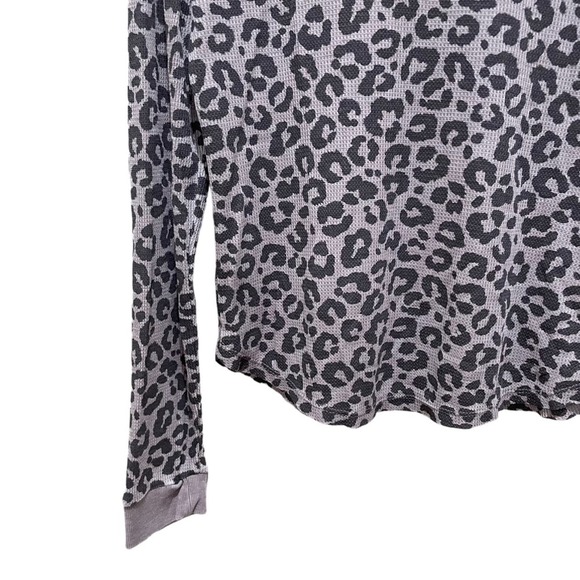 Ultra flirt Leopard Print Thermal Long Sleeve Top Grey Size XL New - Picture 2 of 9